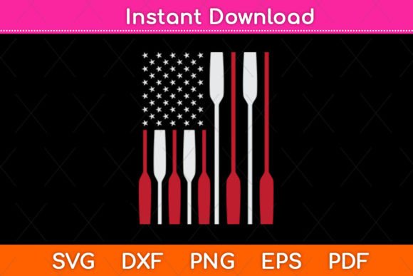 American Flag Rowing Graphics for Crafts