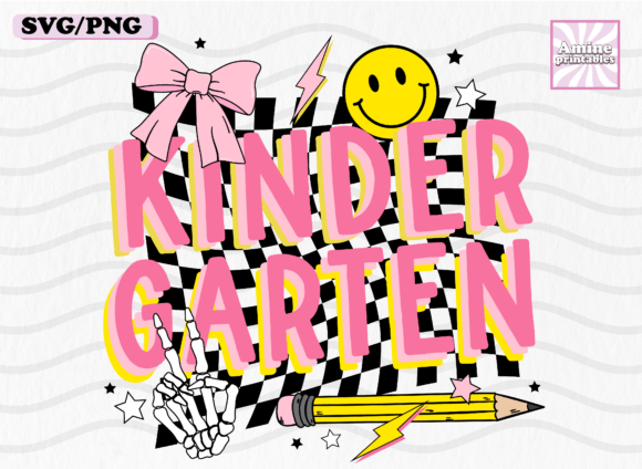 Kindergarten Retro Graphics for Crafts
