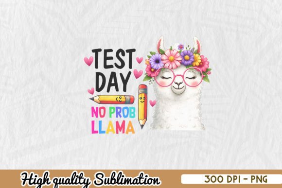 No Prob-llama Test Day Teacher PNG: Graphics for Crafts