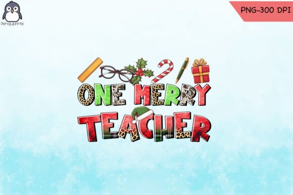 One Merry Teacher PNG: Graphics for Crafts