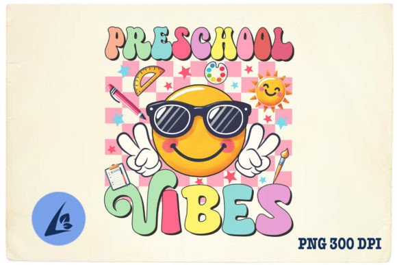 Preschool Vibes Retro Teacher PNG: Graphics for Crafts