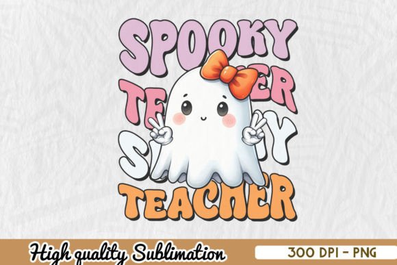 Retro Halloween Spooky Teacher PNG for Crafts & Graphics
